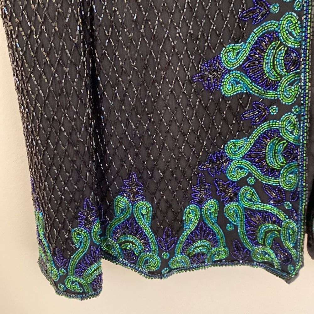 Vintage Silk Beaded Open Top - Picture 10 of 17